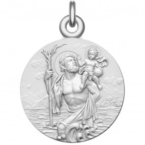 Médaille Saint-Christophe et Jésus (Argent)