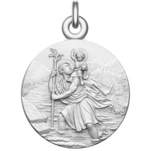 Medaille bapteme Saint Christophe argent massif