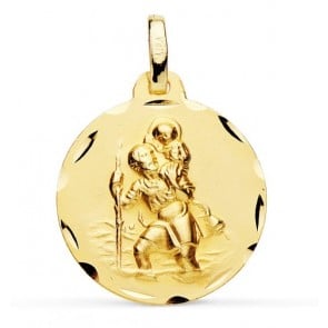 Médaille Saint-Christophe Ciselé (Or Jaune 9K)