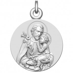 Médaille Saint Joseph et l'Enfant Jésus (Argent)