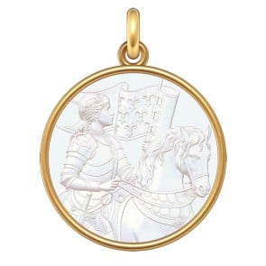 Médaille Sainte Jeanne d'Arc (Or & Nacre)