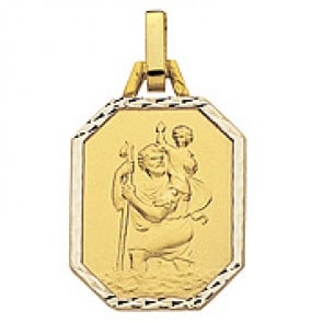 Médaille St Christophe Octogonale (Or Jaune)