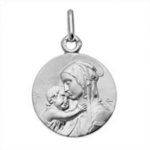Médaille Vierge à l'enfant de Botticelli (Or Blanc)
