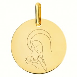 Médaille Vierge à l'Enfant Or jaune
