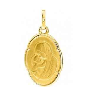 Médaille Vierge à l'Enfant Ovale (Or Jaune )