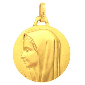 Médaille Vierge au voile Or Jaune