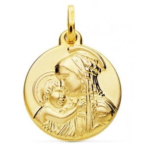 Médaille Vierge à l'enfant de Botticelli (Or Jaune 9K)