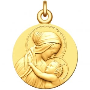Médaille Vierge à l'Enfant Amour Maternel vermeil