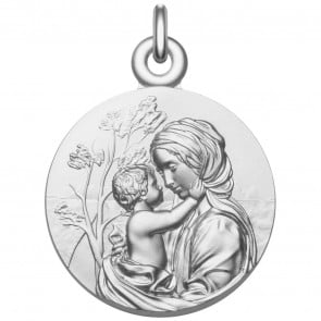 Médaille Vierge à l'Enfant "Le Regard" en argent