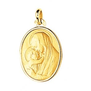 Médaille Vierge à l'Enfant ovale