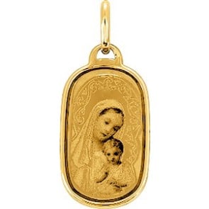 Médaille Vierge à l'Enfant photographique (Or Jaune 9K)