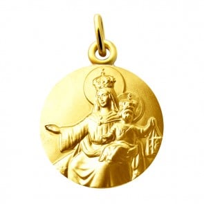  Médaille Vierge et l'enfant aux Scapulaires Martineau (or jaune)