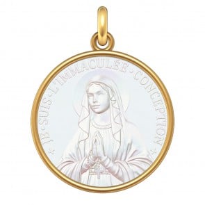 Médaille Vierge Immaculée Conception (Or & Nacre) 