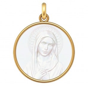Médaille Vierge Magnifique (Or & Nacre)
