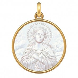 Médaille Vierge Divine (Or & Nacre)