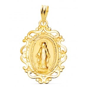 Médaille Vierge Miraculeuse Arabesque (Or Jaune 9K)