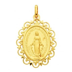 Médaille Vierge Miraculeuse Arabesque (Or Jaune)