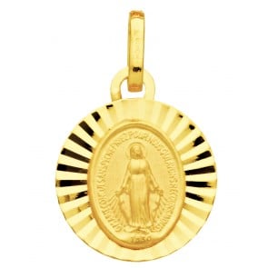 Médaille Vierge Miraculeuse Ensoleillée (Or Jaune)