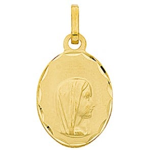 Médaille Vierge Ovale diamantee (Or Jaune)