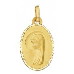 Médaille Vierge Ovale (Or Jaune 9k)