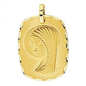 Médaille Vierge Rectangle (Or Jaune)