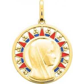 Médaille Vierge Soleil laqué