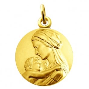 Médaille Vierge et l'enfant tendresse Martineau (Vermeil)