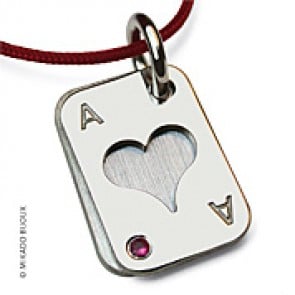 Pendentif Poker Coeur (Or Blanc)