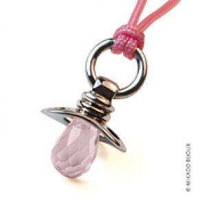 Pendentif Dummy Quartz Rose (Argent)