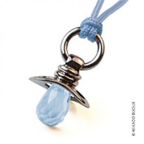 Pendentif Dummy Topaze Bleue (Or Blanc)