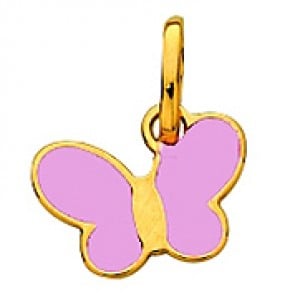 Pendentif Enfant Papillon Rose