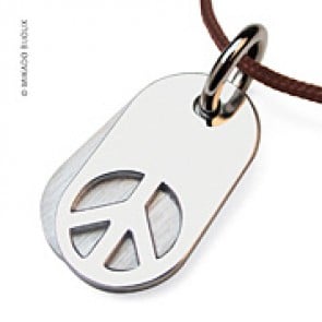 Pendentif Peace and Love - Woodstock (Argent)