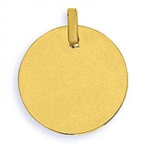 Pendentif Plaque Ronde (Or Jaune)