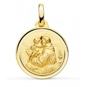 Médaille St-Antoine de Padoue bord poli (Or jaune)
