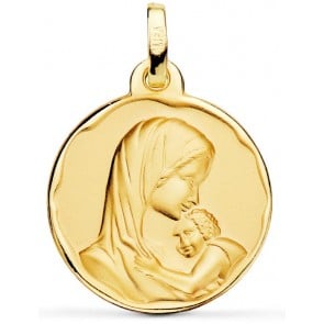 Médaille Vierge à l'enfant en cachet (Or jaune)