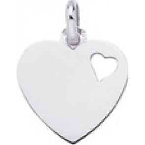 Pendentif Coeur ajouré (Or Blanc)