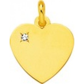 Pendentif coeur or et diamant (Or Jaune)