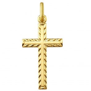Croix guillochée  (Or Jaune)
