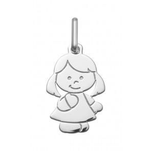 Pendentif Petite Fille (Or Blanc)