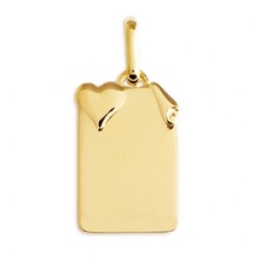Pendentif Rectangle Coeur (Or Jaune)