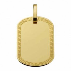 pendentif plaque tonneau motif grec (or jaune)