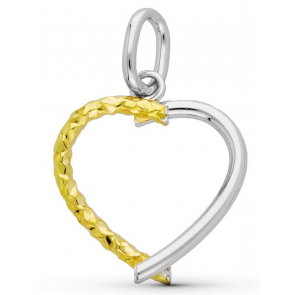 Pendentif Coeur Bicolore (Or jaune & Or Blanc)