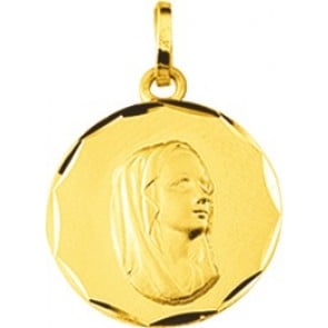 Médaille Vierge le regard au Ciel (Or jaune 9K)