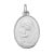 Médaille Vierge à l'enfant ovale aux bords polis (Or Blanc)
