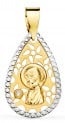 Pendentif petite Vierge forme Goutte entourage Oxydes