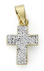 Croix Oxydes (Or Jaune & Blanc 9K)