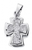 Croix Moderne empierrée (Or Blanc 9K)