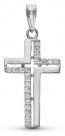 Croix ajourée empierrée (Or Blanc 9K) 