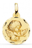 Médaille Ange à l'oiseau ciselé (Or Jaune 9K)