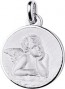 Médaille Ange Raphaël cerclée (Or blanc)